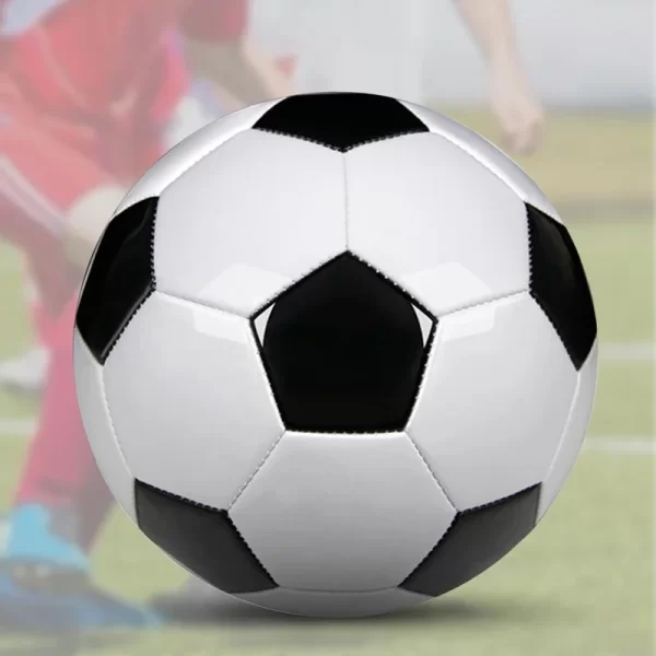 Professional Leather Black and White Soccer Ball - Image 3