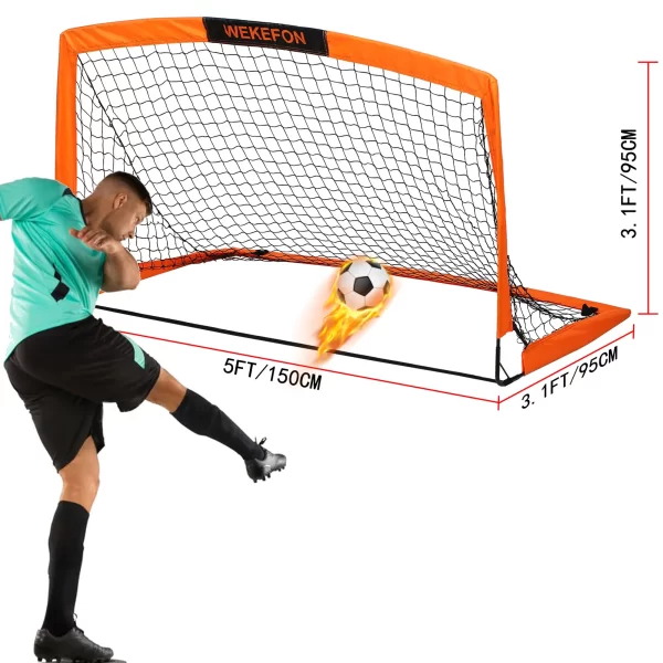 Soccer Goal 5' x 3.1' Portable Soccer Net with Carry Bag for Backyard - Image 3