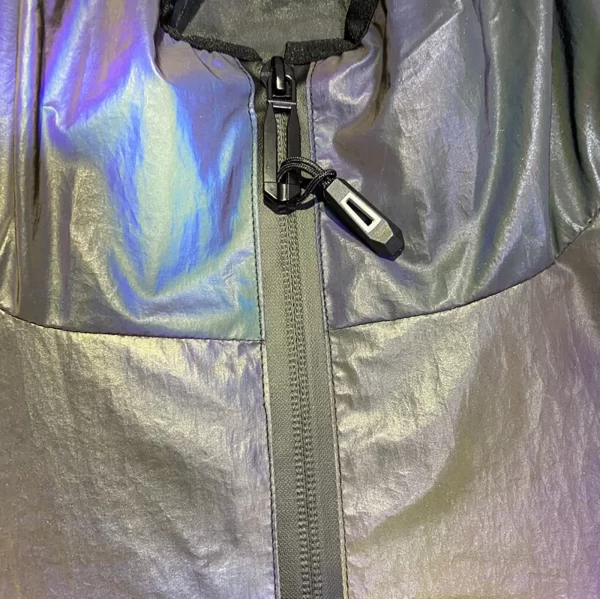 Unisex Holographic Men’s Geometric Rainbow Reflective Jacket Reflect Light Casual Coats Outfit - Image 3