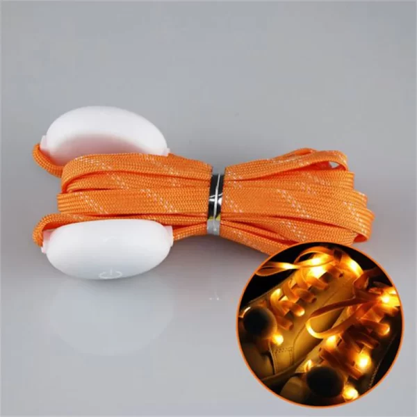 2Pcs LED Sport Luminous Shoelaces Glow Shoe Strings Round Flash Light Shoelaces Batteries No Tie Lazy Shoe Laces Party Decor - Image 3