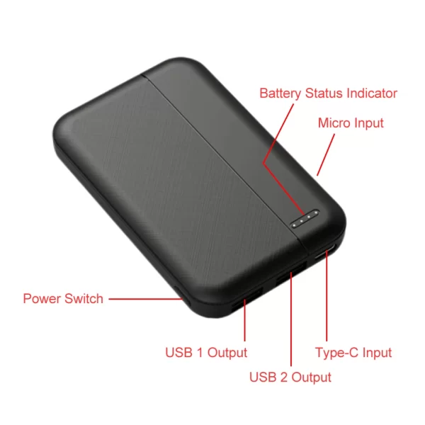 New 10000mAh Mini Power Bank USB Charger Fast Charging External Battery Pack For Heating Jacket Vest Scarf Socks Equipment - Image 4