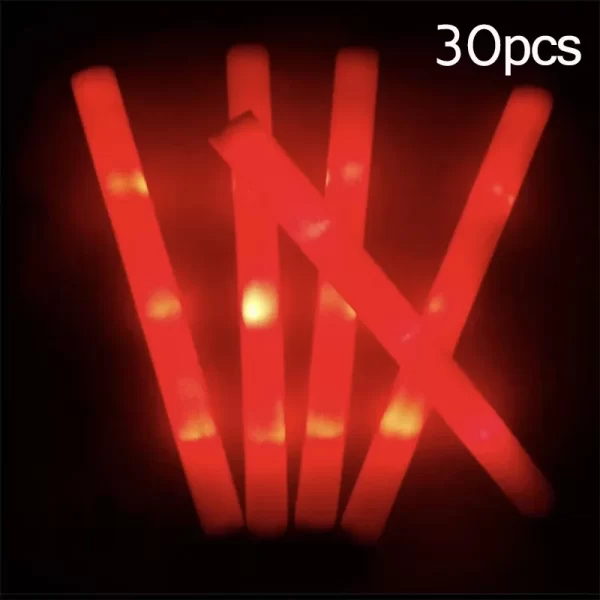 15/30Pcs LED Glow Sticks Bulk Colorful RGB Glow Foam Stick Cheer Tube Dark Light for Xmas Birthday Wedding Party Supplies - Image 14