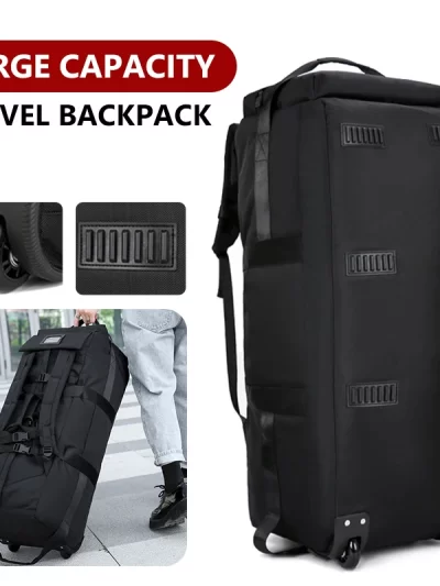 Foldable Traveling Wheeled Bags Unisex Universal Travel Bag with Wheel Large Capacity Luggage Storage Handbag Waterproof XM135