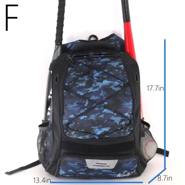 Baseball Softball Backpack with Shoes Compartment Outdoor Softball Bat Bag for Youth Adult Large Capacity Sports Shoulder Bag - Image 8