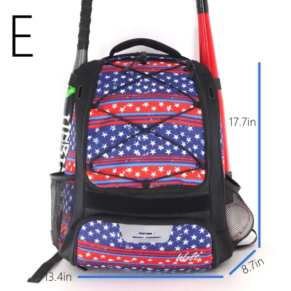 Baseball Softball Backpack with Shoes Compartment Outdoor Softball Bat Bag for Youth Adult Large Capacity Sports Shoulder Bag - Image 6