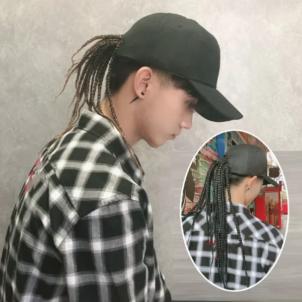 Summer Unisex Lady Men Baseball Cap Hat With Dreadlocks Wig Hip-Hop Punk Dirty Hair Braid Visors Hats - Image 3