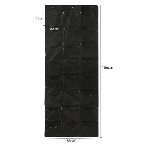 Hat Organizer Display for Baseball Caps Rack Hanging Wall Door Mounted Storage Bags with 3 Hooks Clear PVC Deep 18/24 Pockets - Image 8
