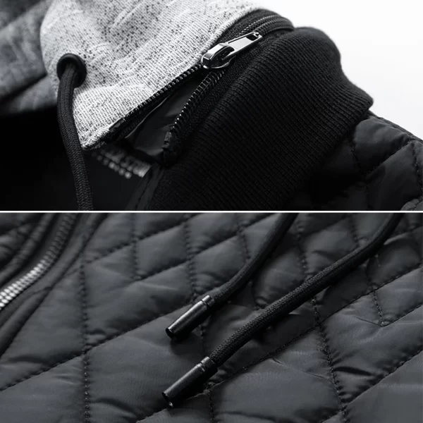 Men's Baseball Cotton Thick Hooded Jacket Winter Zip Up Detachable Hat Warm Overcoat Tops Coat Jackets Man Clothing - Image 3