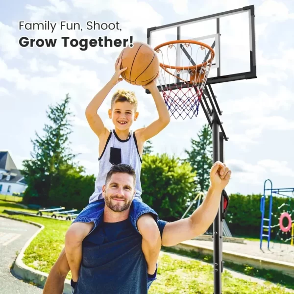 Portable Adjustable HDPE Basketball Hoop Set for Kids and Adults - Image 6