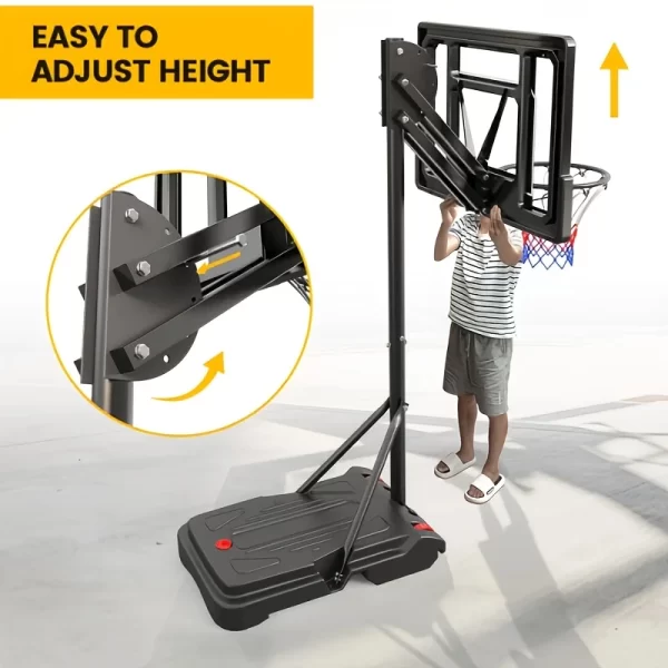 Outdoor Adjustable Backboard, Portable Hoop Court System - Image 3
