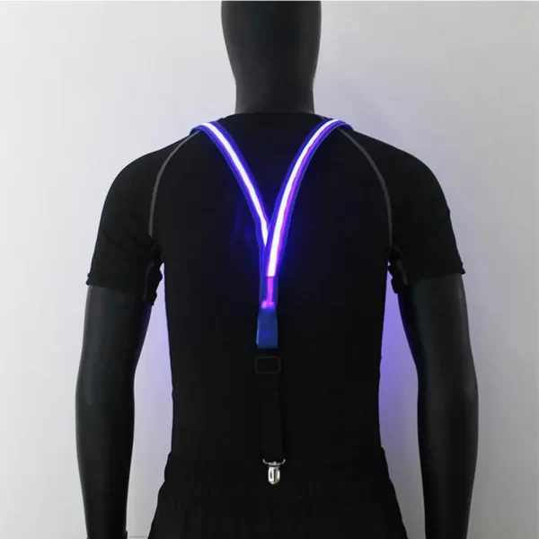 Light Up Men's Led Suspenders Bow Tie Perfect For Music Suspenders Illuminated Led Festival Costume Party - Image 3