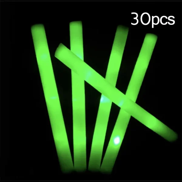 15/30Pcs LED Glow Sticks Bulk Colorful RGB Glow Foam Stick Cheer Tube Dark Light for Xmas Birthday Wedding Party Supplies - Image 11