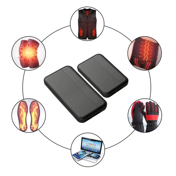 New 10000mAh Mini Power Bank USB Charger Fast Charging External Battery Pack For Heating Jacket Vest Scarf Socks Equipment - Image 5