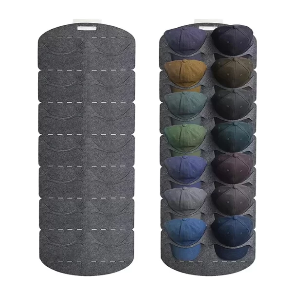 Felt Hat Storage Hanging Bag Space Saving Wall Door Back Display Rack Baseball Cap Felt Storage Holders For Bedroom Closet - Image 3