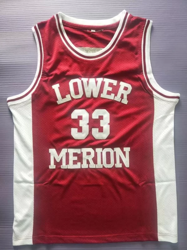 Lower Merion Men's Maroon High School Retro basketball Jersey - Image 5