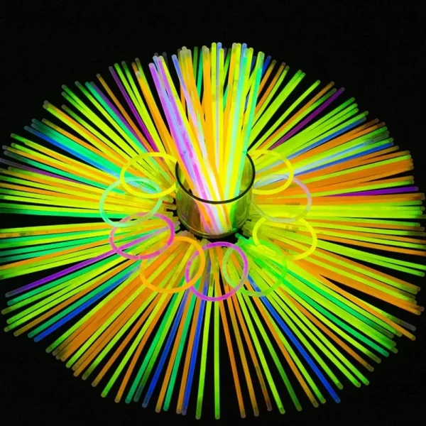 100pcs night glow party supplies with connectors, children's or adult party glow necklaces and bracelets party decoration  glow - Image 6