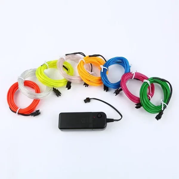 Glow EL Wire Cable LED Neon Christmas Dance Party DIY Costumes Clothing Luminous Car Light Decoration Clothes Ball Rave 1m/3m/5m - Image 6