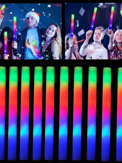 30/50/70Pc LED Glow Sticks Colorful RGB Glow Foam Stick Cheer Tube Dark Light for Xmas Birthday Wedding halloween Party Supplies
