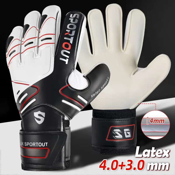Sportout Youth&Adult Goalie Goalkeeper Gloves,Strong Grip for The Toughest Saves, with Fingerave& 4+3MM Latex - Image 2