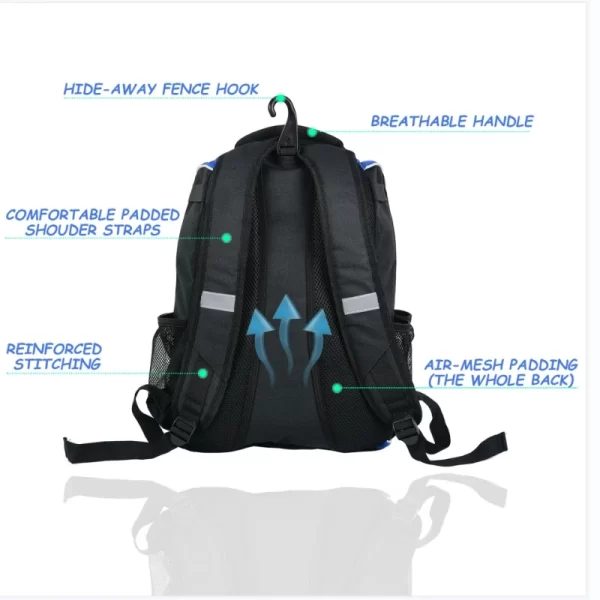 New Baseball Softball Bag Backpack with Shoes Compartment Youth Adult with Fence Hook Hold 2 Tee Ball Bats Batting Glove Gear - Image 6