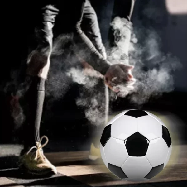 Professional Leather Black and White Soccer Ball - Image 5