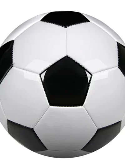 Professional Leather Black and White Soccer Ball