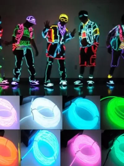 Glow EL Wire Cable LED Neon Christmas Dance Party DIY Costumes Clothing Luminous Car Light Decoration Clothes Ball Rave 1m/3m/5m