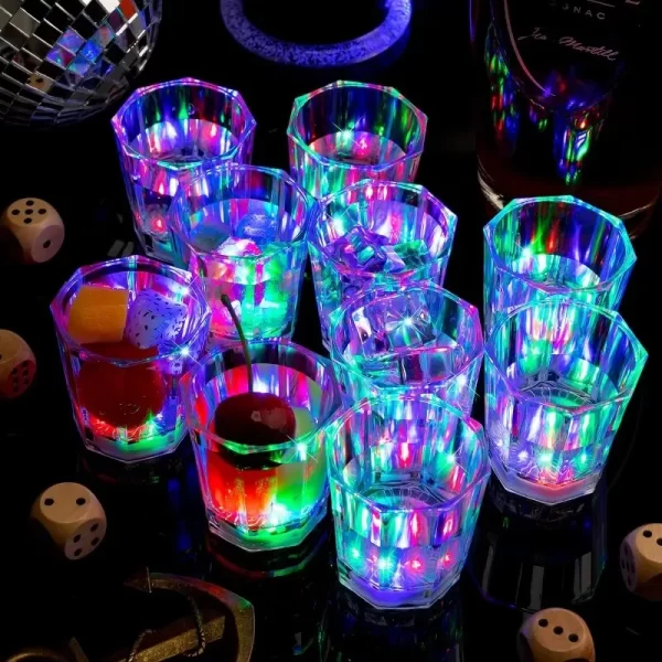 5/10/24 pcs-2oz led  Light Up Shot Glasses Flash Drinking Shot Cups Glow in The Dark - Image 2