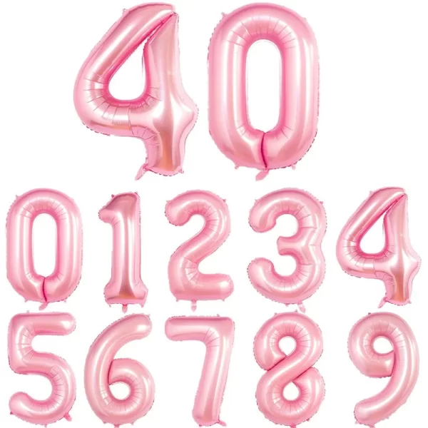Disney 40 inch pearl pink pearl blue numeral slim body American version aluminum film balloon birthday party decoration