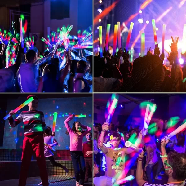 8/10/15/20pcs LED Glow Sticks Bulk Colorful RGB Glow Foam Stick for Christmas Birthday Wedding Glow in The Dark Party Supplies - Image 5