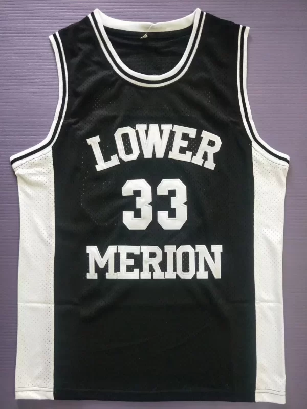 Lower Merion Men's Maroon High School Retro basketball Jersey - Image 3