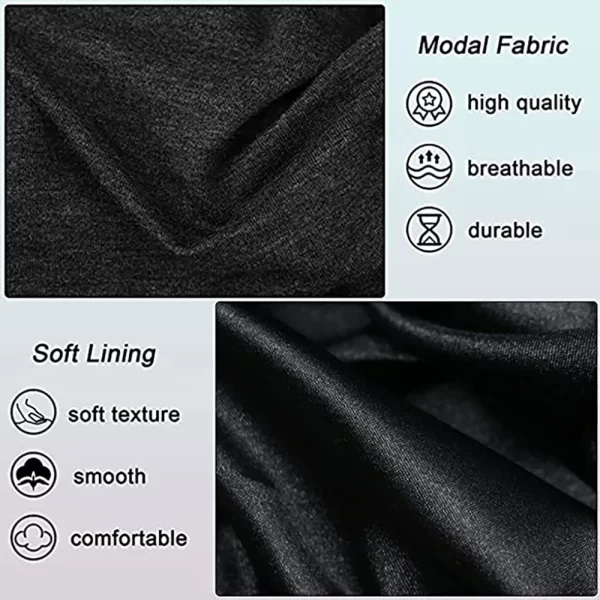 Pullover Turban For Men Vintage Head Wraps For Men Stretch Modal And Satin Turban Scarf Tie For Hair - Image 5