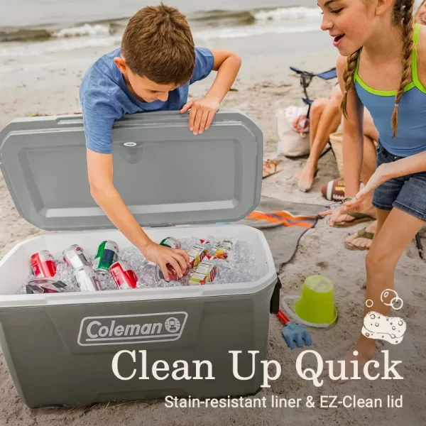 70QT Hard Chest Cooler Box Silver Ash Wheeled Multifunctional Storage Box - Image 4