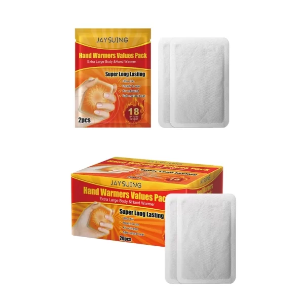 Pack of 2/20pcs Box Convenient Portable Self Heating Pads Winter Warm Pastes Hand Foot Warmers Heat Packs Cold Proof E7CB - Image 2