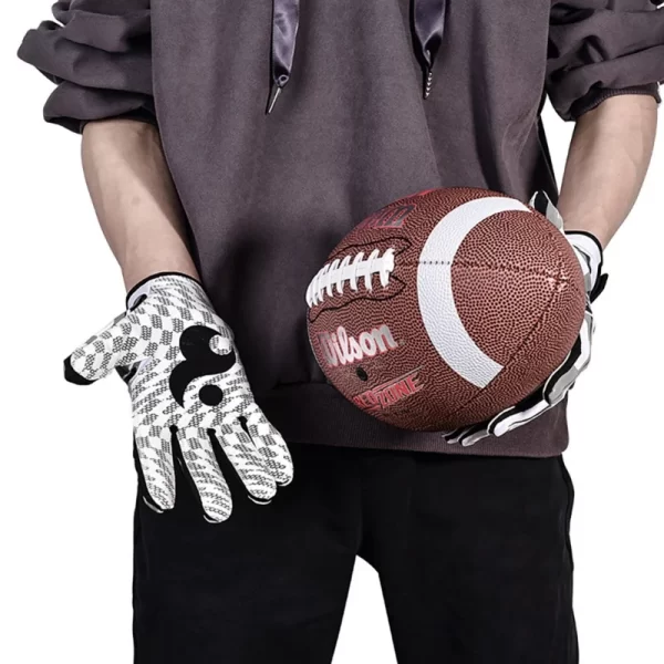Form Fitting Spandex Football Gloves - Image 2