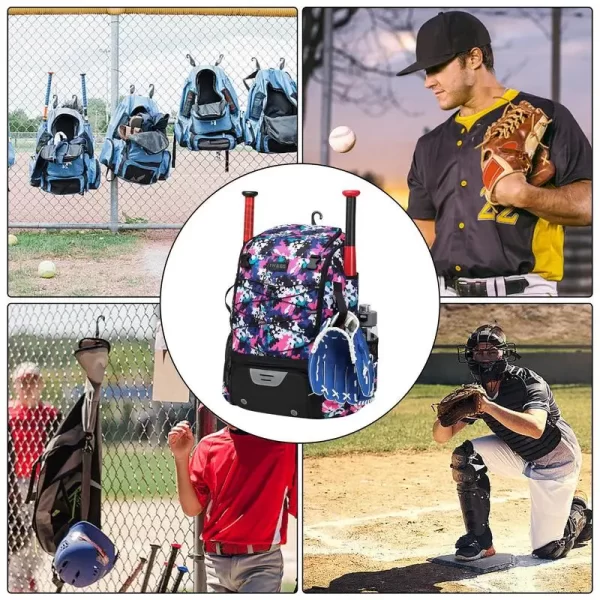 Baseball Softball Bag Backpack with Shoes Compartment Youth Bat Bags For Boys Waterproof Baseball & Softball Backpack Bat Bag - Image 5