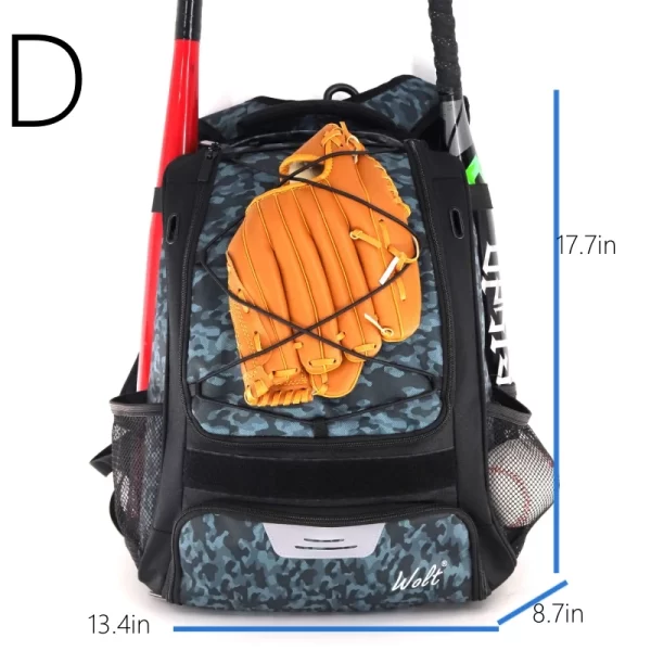 Baseball Softball Backpack with Shoes Compartment Outdoor Softball Bat Bag for Youth Adult Large Capacity Sports Shoulder Bag - Image 5