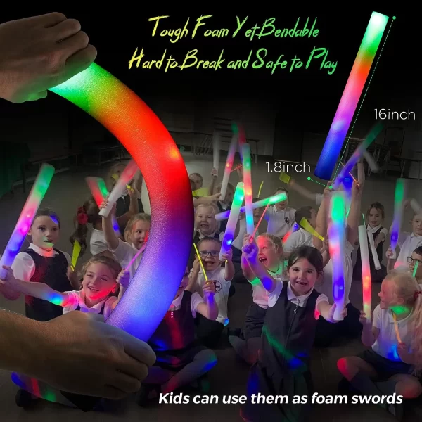 8/10/15/20pcs LED Glow Sticks Bulk Colorful RGB Glow Foam Stick for Christmas Birthday Wedding Glow in The Dark Party Supplies - Image 4