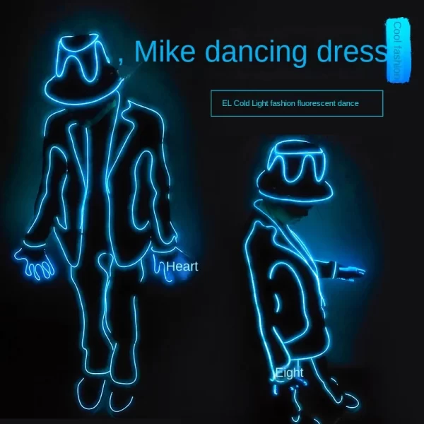 LED Robot Costume Carnival Stage Performance Party Rave Outfits Light Up Clothes Women Men Luminous Suit Coat Pants Glow in dark - Image 3