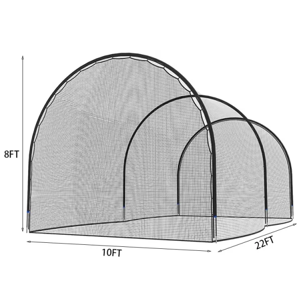 Baseball Softball Hitting Cage and Frame Backyard Training Equipment Freestanding Portable Batting Cage Pitching Practice Net - Image 5