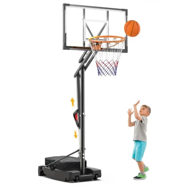 Portable Adjustable HDPE Basketball Hoop Set for Kids and Adults