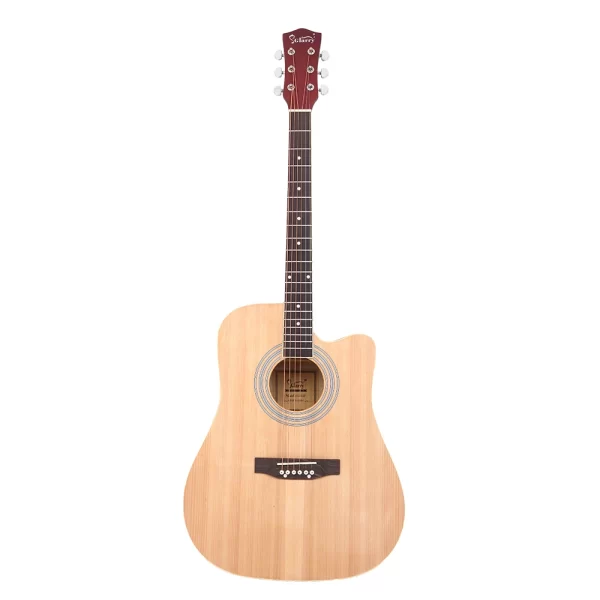 Glarry GT502 41-Inch Notch Spruce Panel Matte Edging Folk Guitar Bag Shield Wrench Burlywood
