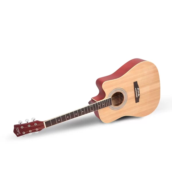 Glarry GT502 41-Inch Notch Spruce Panel Matte Edging Folk Guitar Bag Shield Wrench Burlywood - Image 3
